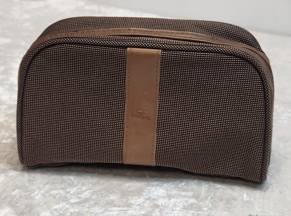 BVLGARI Mens Brown Emirates Toiletry Bag